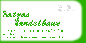 matyas mandelbaum business card